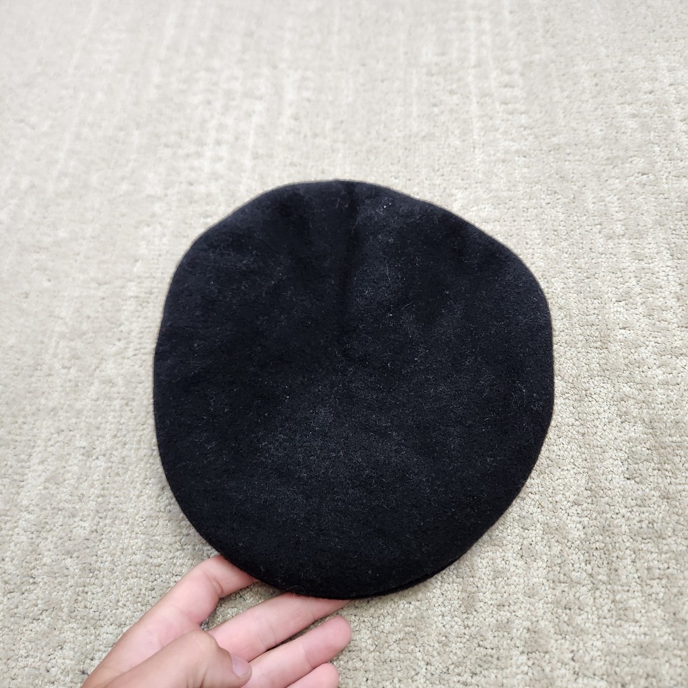 Vintage Kangol 504 Wool Flat Cap with Ear Flaps Black Made in England Medium